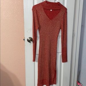 SAY WHAT? Ribbed long sleeve dress
